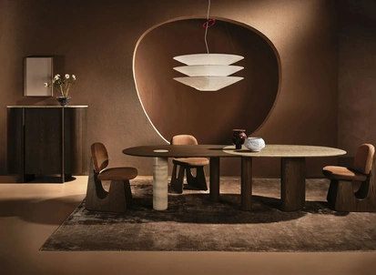 Tavolo Lymph Big in marmo e legno di Nature Design