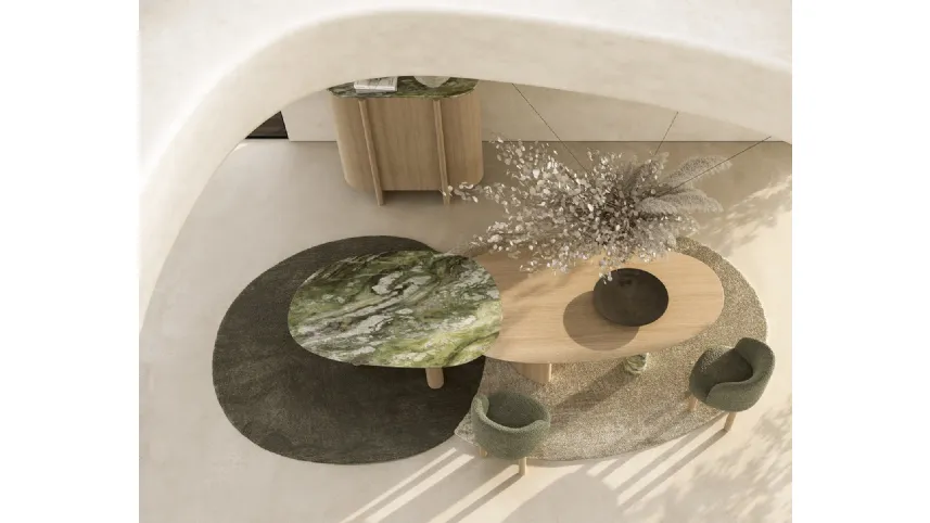 Tavolo in marmo e legno Lymph di Nature Design