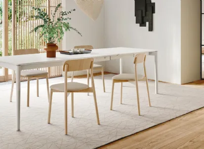 Tavolo minimal allungabile in legno Nordic di Calligaris