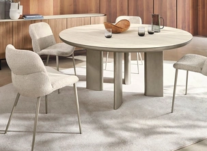 Tavolo Sandy rotondo con piano in ceramica di Calligaris