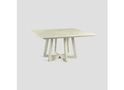 Tavolo quadrato allungabile Stella realizzato in legno massello di Conifera lavorato a mano di Dialma Brown