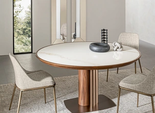 Tavolo Tower in legno e ceramica di Riflessi