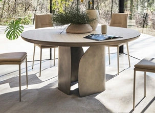Tavolo rotondo in ceramica Twins di Calligaris