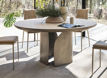 Tavolo rotondo in ceramica Twins di Calligaris