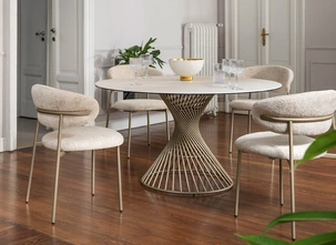 Tavolo rotondo in ceramica Vortex di Calligaris