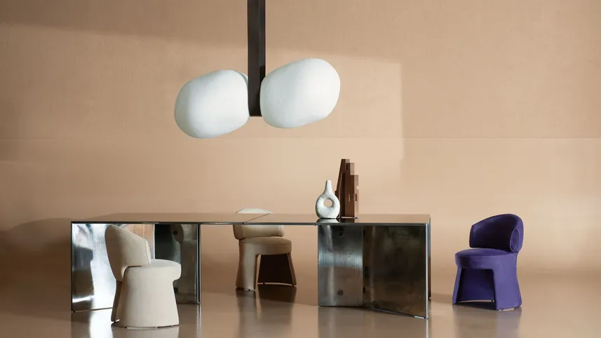 Tavolo di design in acciaio Y25 di Baxter