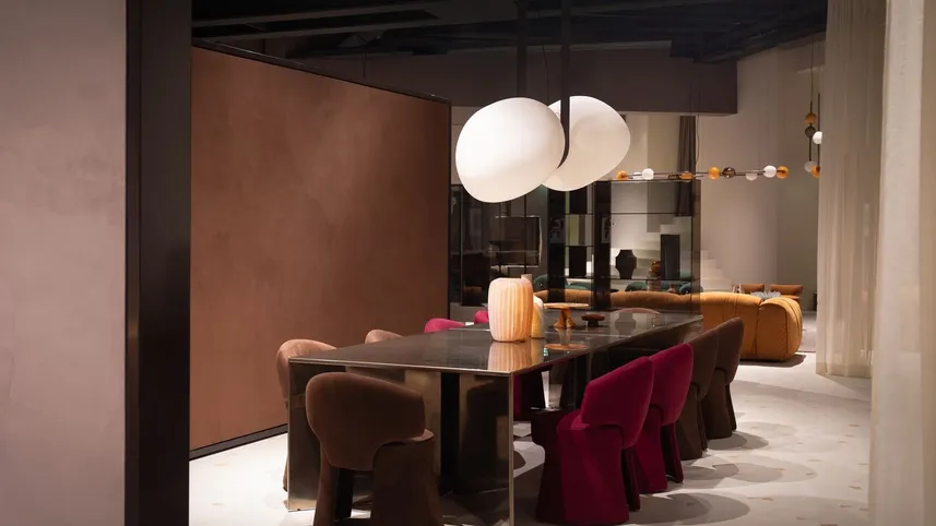 Tavolo di design in acciaio Y25 di Baxter