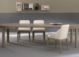 Tavolo rotondo allungabile Zed in Legno di Riflessi