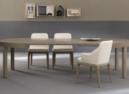 Tavolo rotondo allungabile Zed in Legno di Riflessi