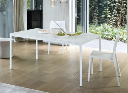 Tavolo allungabile in legno laccato bianco Zen di Bonaldo
