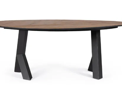 Tavolo rotondo in legno tinto nero FOURDROPS round di Driade