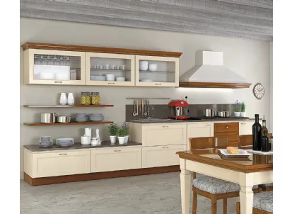 Cucina Classica lineare in legno laccato opaco I Ciliegi composizione 02 Le Fablier