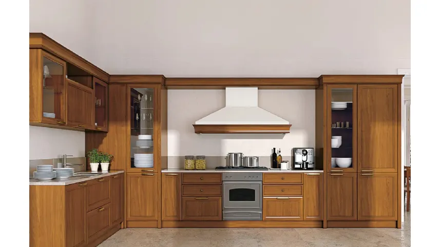 Cucina Classica angolare in legno Le Gemme composizione 4 di Le Fablier