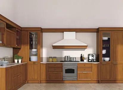 Cucina Classica angolare in legno Le Gemme composizione 04 di Le Fablier