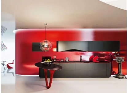 Cucina Pininfarina in laccato opaco e piano in marmo Ola 25 L E di Snaidero