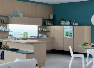 Cucina Moderna Extra angolare in laccato opaco Beige Ecru di Veneta Cucine