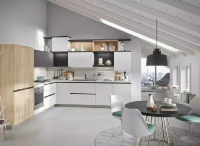 Cucina Moderna angolare Joy Bianco e Rovere di Snaidero