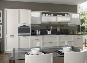 Cucina Moderna lineare Melograno Composizione PM03 in legno di frassino di Le Fablier