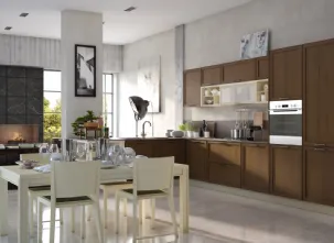 Cucina Moderna lineare in legno Melograno composizione 7 di Le Fablier