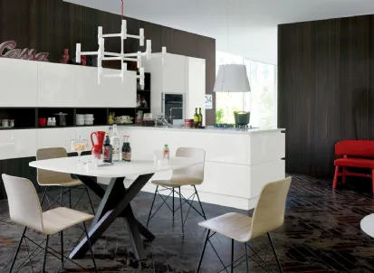 Cucina Moderna con penisola Oyster 07 di Veneta Cucine