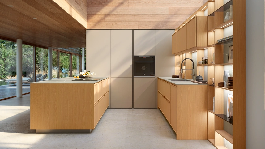Cucina Moderna con penisola Sakura 08 di Veneta Cucine