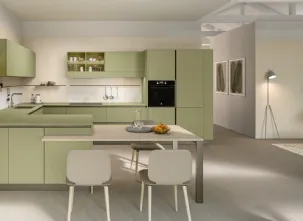 Cucina Moderna con penisola Start Time J 01 di Veneta Cucine