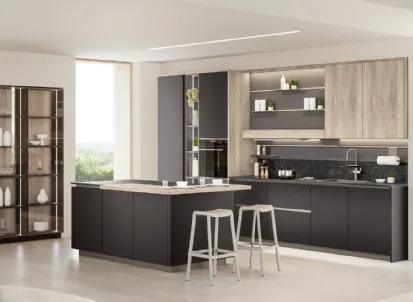 Cucina Moderna con isola Start Time J 02 di Veneta Cucine