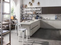 Cucina Moderna Start-Time J 07 finitura Antracite e Grigio di Veneta Cucine