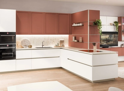 Cucina Moderna con penisola Lounge 01 di Veneta Cucine