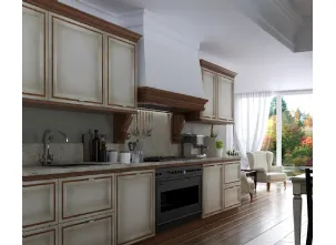 Cucina lineare Shabby Chic I Ciliegi composizione 06 di Le Fablier