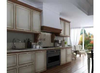 Cucina lineare Shabby Chic I Ciliegi composizione 06 di Le Fablier