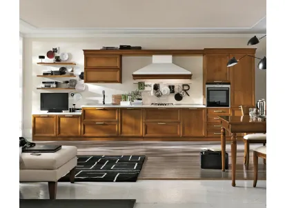 Cucina lineare su misura in legno Le Gemme 01 di Le Fablier