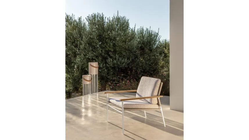 Poltroncina Lounge Allure in acciaio e tessuto di Talenti