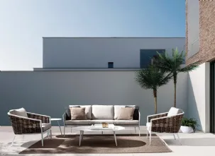 Divano da giardino con poltrone modello Maribela di Bizzotto