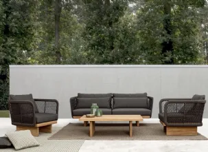 Divano da giardino con poltrone modello Xylia di Bizzotto