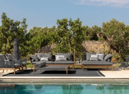 Arredo da esterno Cruise Teak in legno e tessuto di Talenti