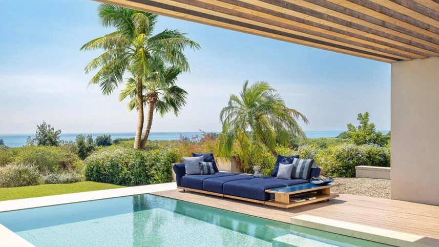 Divano Elton in tessuto imbottito di Talenti