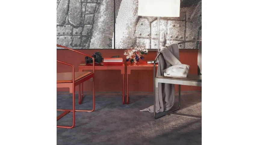 Tavolino da esterno con struttura in acciaio e piano in lamiera MINGX di Driade