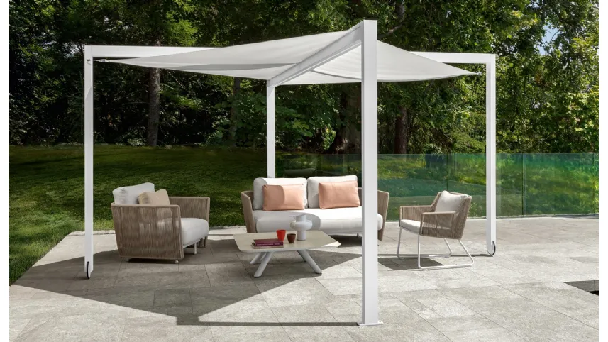 Gazebo con struttura in alluminio e copertura in tessuto MRX di Talenti