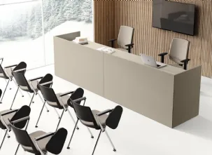 Bancone Reception Point finitura Stone Grey di Las Mobili