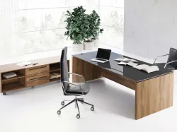 Scrivania direzionale Eos Vetro di Las Mobili