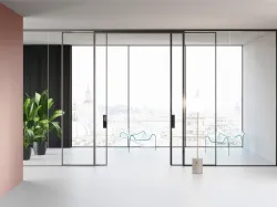 Pareti divisorie per Ufficio Mood MM in vetro con profili in alluminio di Las Mobili