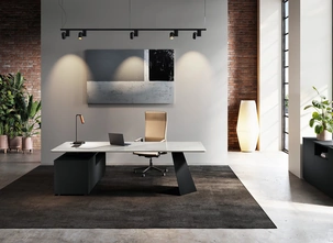 Scrivania direzionale Monolith in vetro di Las Mobili