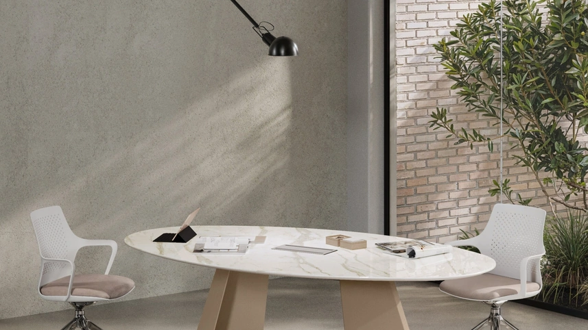 Scrivania direzionale Monolith in vetro di Las Mobili