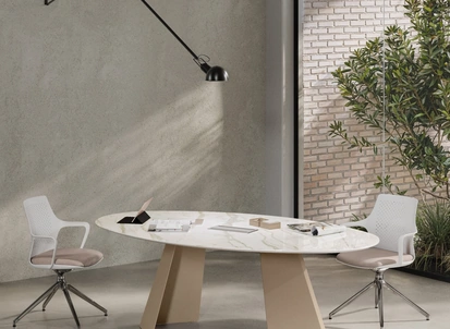 Scrivania direzionale Monolith in vetro di Las Mobili