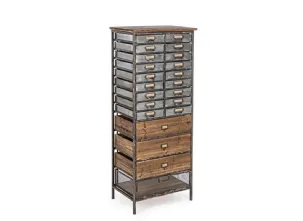 Cassettiera Ufficio Officina con 22 cassetti in metallo e legno di Bizzotto