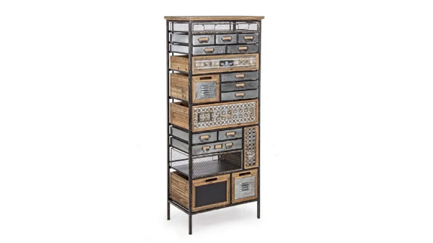 Cassettiera Ufficio Officina con 19 cassetti in metallo e legno di Bizzotto